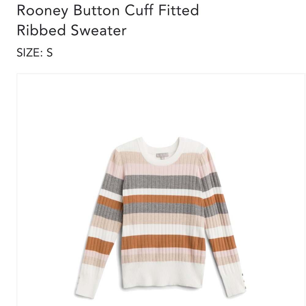 💗Striped button cuff sweater💗 - Picture 2 of 6